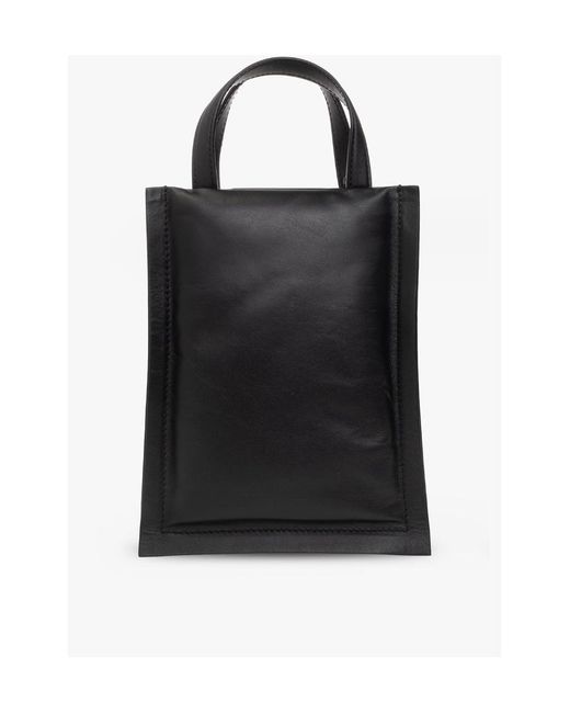 Ferragamo Black Buckle-Detail Leather Tote Bag