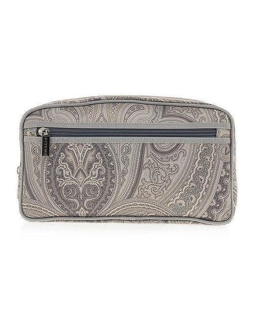 Etro Gray Zipper Clutch