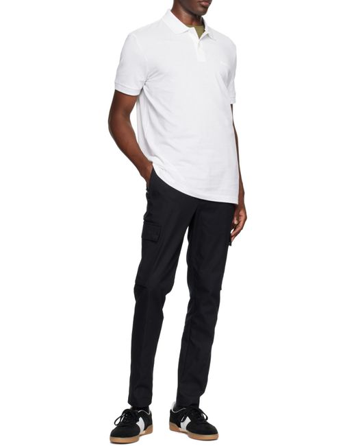 Boss White Boss Short Sleeved Logo Printed Polo Shirt for men