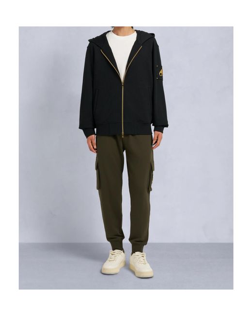 Moose Knuckles Black Zip-Up Hoodie for men