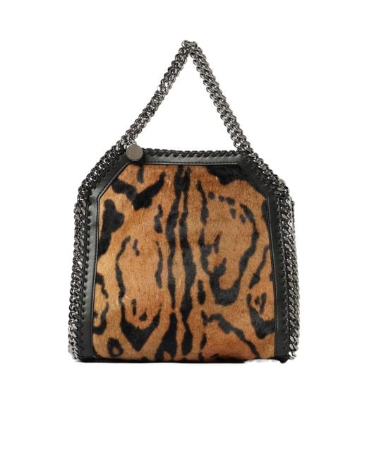 Stella McCartney Brown Mini Falabella Printed Chained Tote Bag