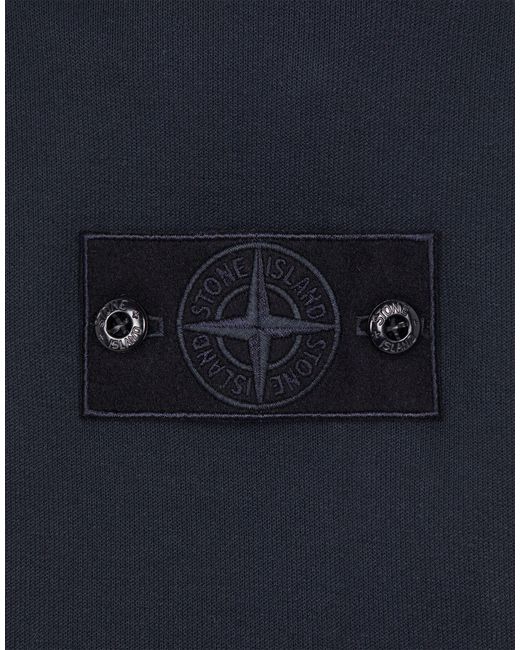 Stone Island Blue Compass Logo Patch Crewneck Sweatshirt for men