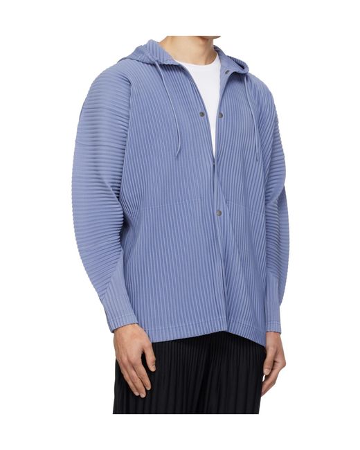 Homme Plissé Issey Miyake Blue Homme Plissé Issey Miyake Monthly Colors February Hooded Jacket for men