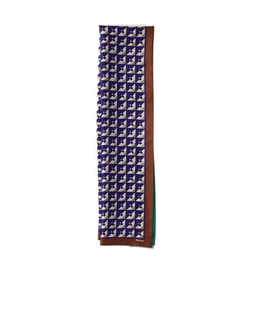 Miu Miu Blue Pattern-Printed Scarf
