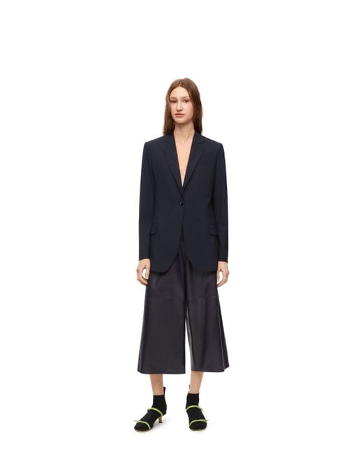 Loewe Blue Single-Breasted Tailored Blazer