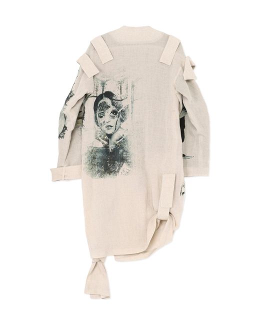 Yohji Yamamoto White Epaulet Pattern Casual Jacket for men