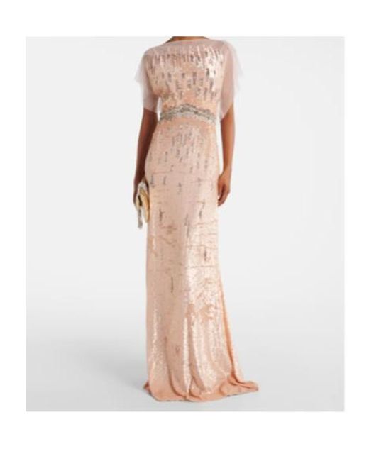 Jenny Packham Pink Bonnie Embellished Gown