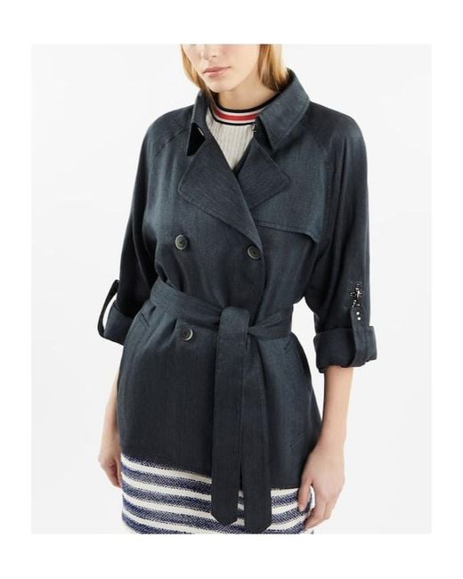 Fay Blue Classic Short Trench Coat
