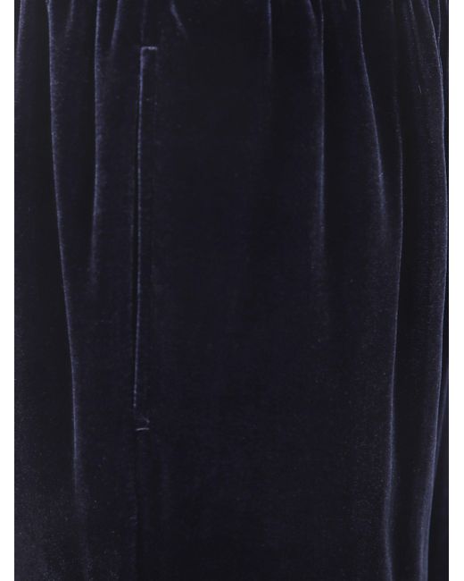 Aspesi Blue Velvet Elastic-Waist Trousers