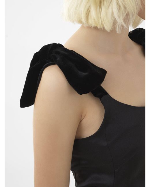 Chloé Black Chloé Velvet Bow Detailed Midi Dress