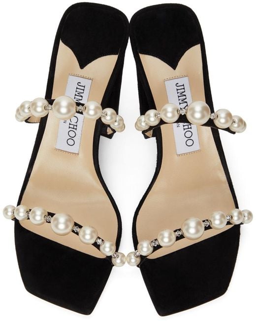 Jimmy Choo Black Amara 85Mm Embellished Sandals