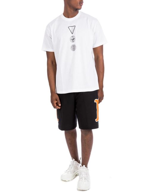 Burberry White Badge-Print Cotton T-Shirt for men