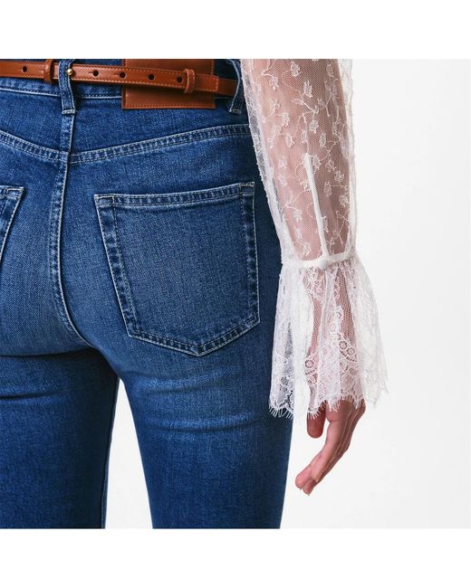 Chloé White Sheer Floral Lace Blouse