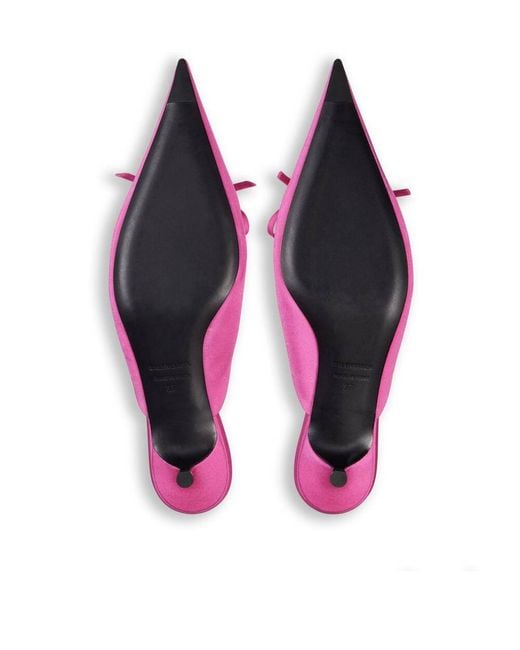 Balenciaga Pink Knife Bow Mules