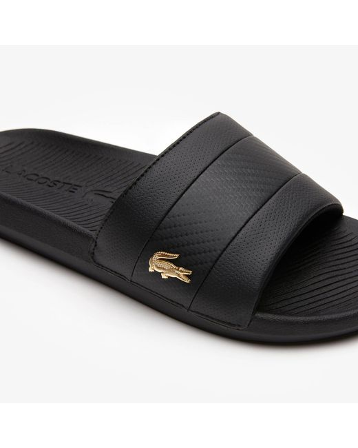Lacoste Black Metal-Decorated Slippers for men
