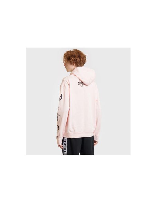 McQueen Pink Logo Hooded Print Hoodie for men