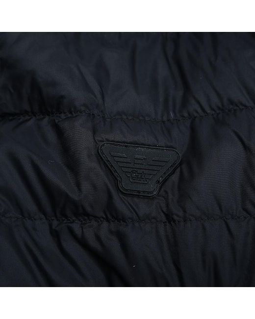 Emporio Armani Blue Double-Sided Down Jacket With Logo for men