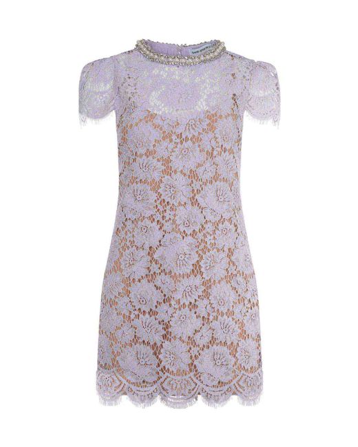 Self-Portrait Purple Lace Mini Dress