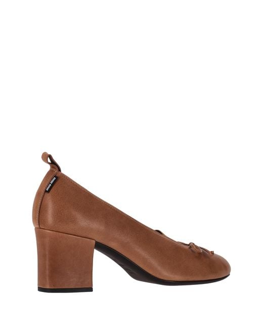 Miu Miu Brown Round-Toe High Heels