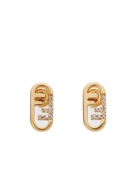 Fendi Metallic O'Lock Earrings