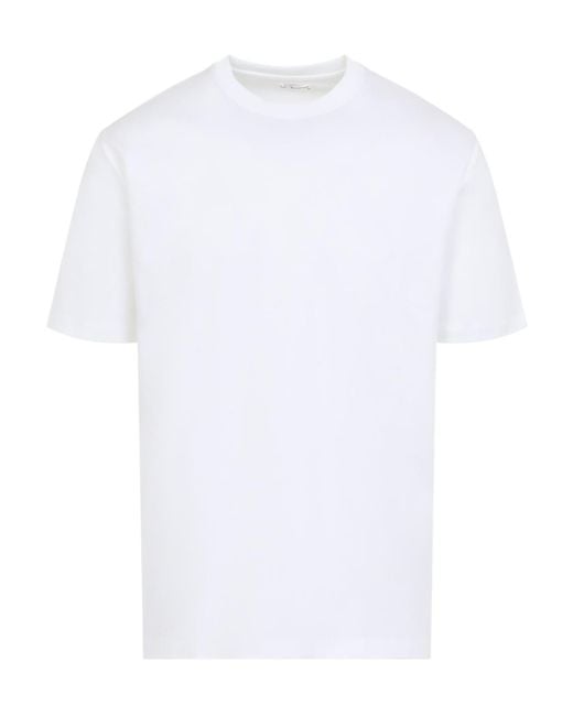 Kiton White Round Neck Cotton T-Shirt for men