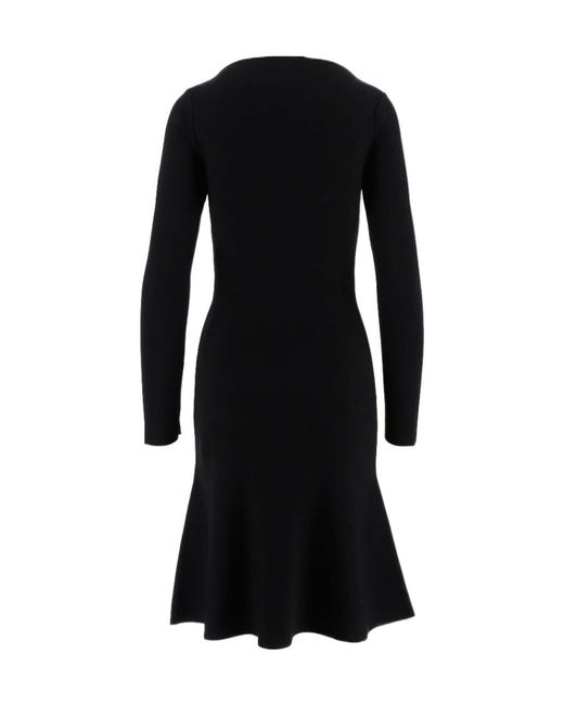 Stella McCartney Black V-Neck Flared Dress