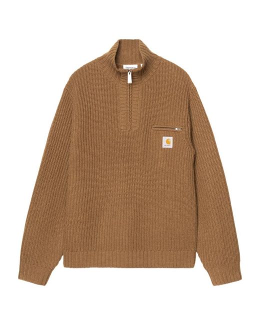 Carhartt Brown Detroit Half Zip Sweater for men