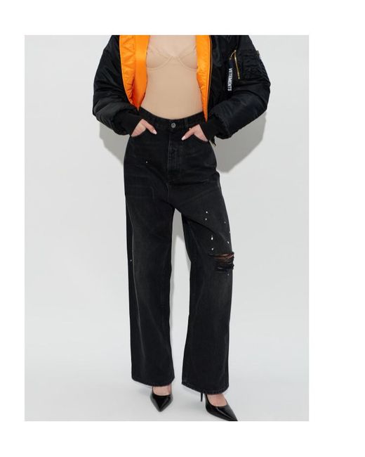 Vetements Black Vintage Effect Jeans