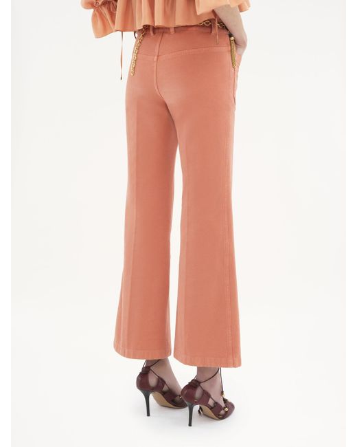 Chloé Pink Cropped Bootcut Trousers