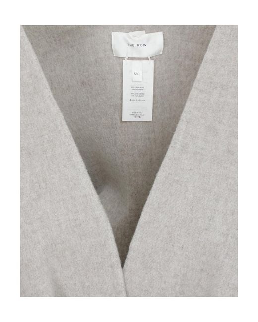The Row Gray V-Neck Long Coat
