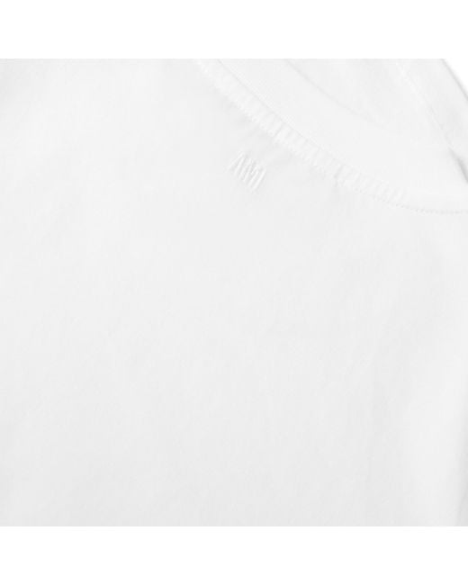 AMI White Crew-Neck Short-Sleeve Tee