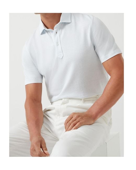 Brunello Cucinelli White Casual Style Polo Shirt for men