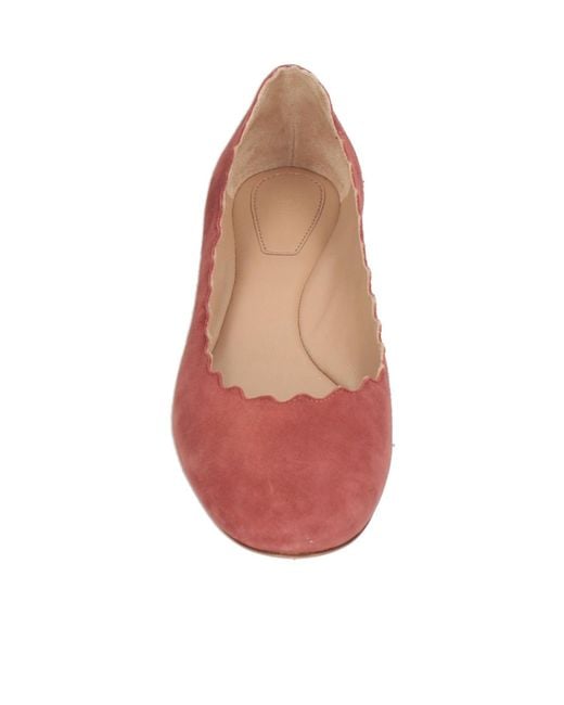 Chloé Red Simple Round-Toe Flat Shoes