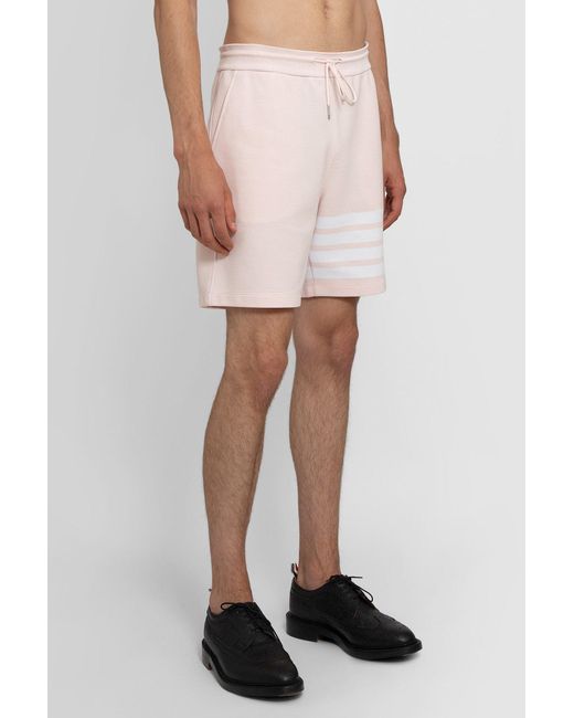 Thom Browne Pink Ottoman -Bar Track Shorts for men