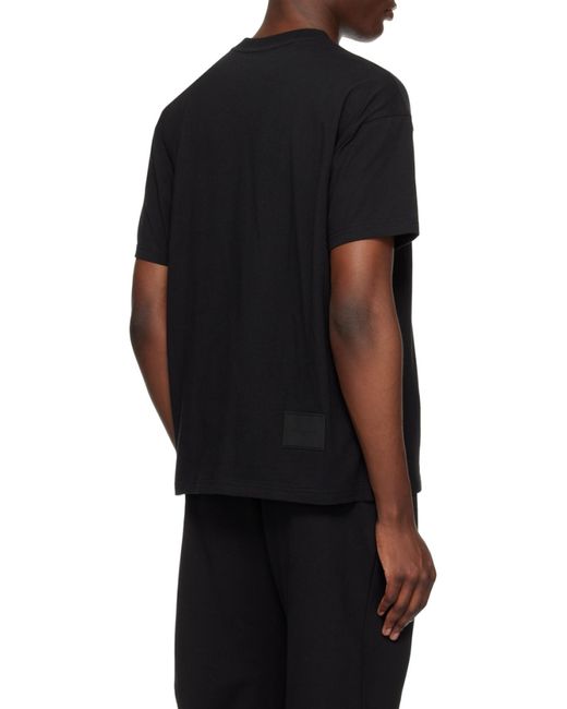 we11done Black Logo-Print Cotton T-Shirt for men