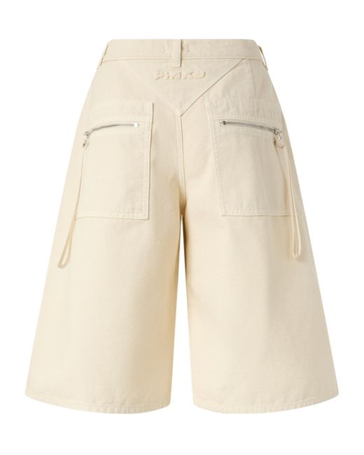 Pinko Natural Wide-Leg Bermuda Shorts