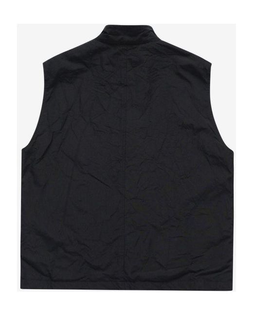 Auralee Black Wool Zipper Vest for men