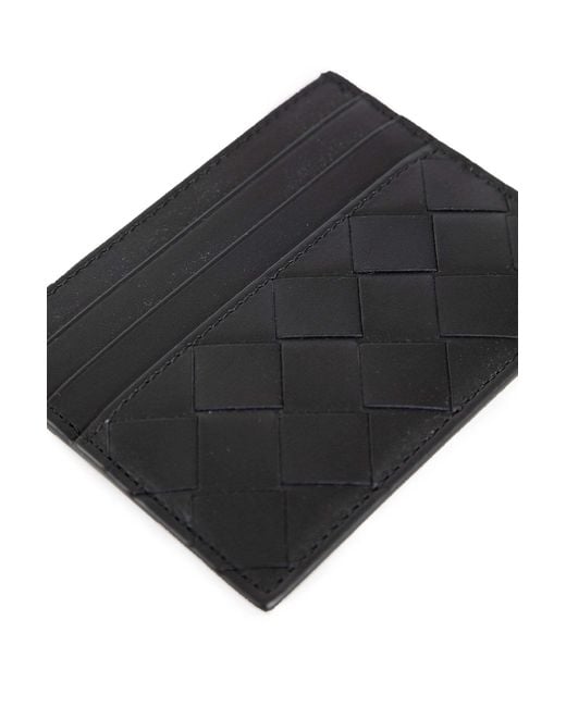Bottega Veneta Black Intrecciato Card Case for men