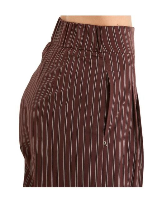 Patrizia Pepe Purple Striped Wide-Leg Trousers