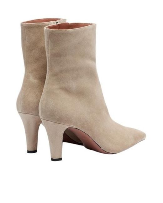 Paris Texas Natural Solid Suede Ankle Boots