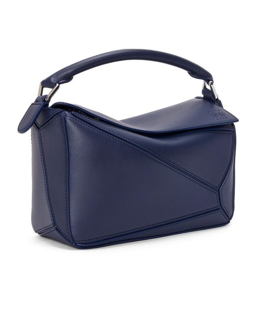 Loewe Blue Anagram Embossed Small Puzzle Bag