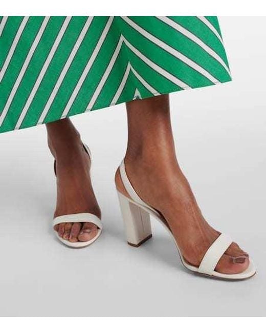 Aquazzura White Leather High-Heel Sandals
