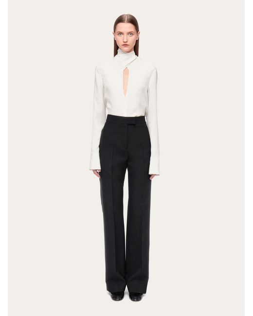 Ferragamo Black Ferragamo High Waist Tailored Trousers
