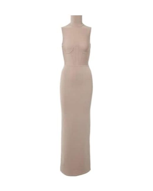 Nensi Dojaka White Gwyneth Knitted Corset Maxi Dress