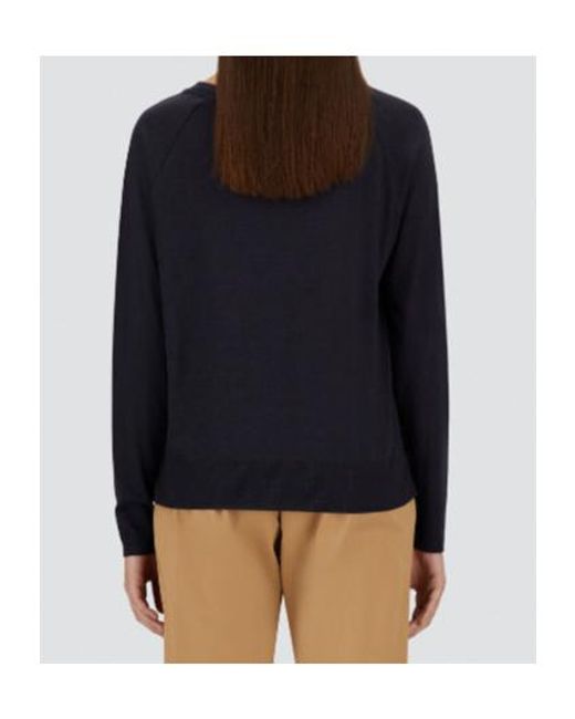 Herno Blue Crewneck Ribbed T-Shirt