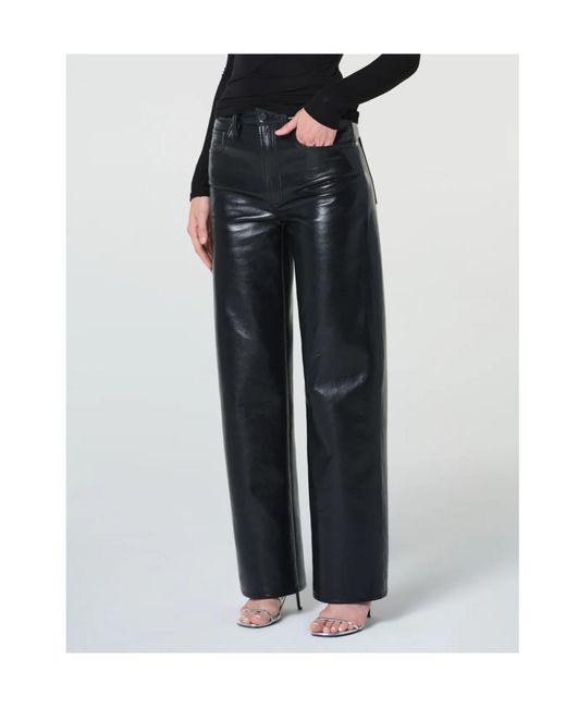 Agolde Gray Arc High-Rise Straight Pants
