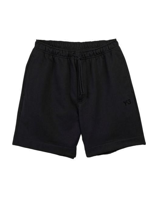 Y-3 Black French Drawstring Terry Track Shorts for men