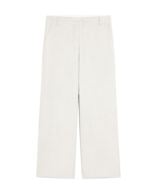 Max Mara White 'S Toby Wide Leg Pants