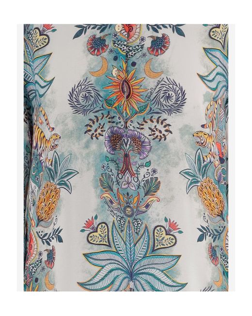 Just Cavalli Blue Botanical Print Shirt