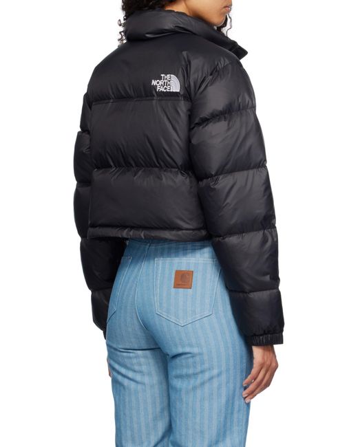 The North Face Blue Nuptse Cropped Padded Jacket